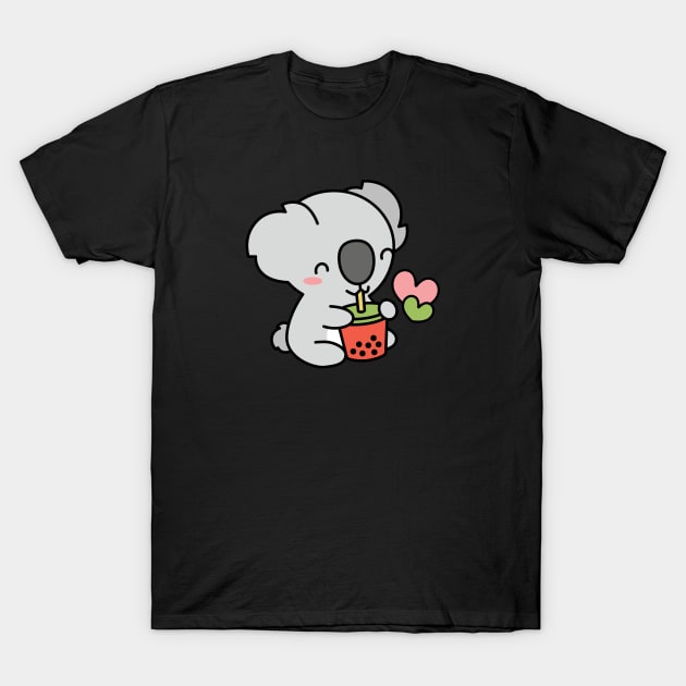 Cute Koala Bear Sipping Bubble Tea - Kawaii Boba T-Shirt by BobaTeaMe